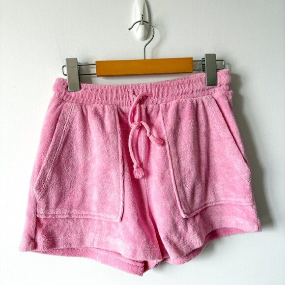 Zara Terry Cloth SET Scoop Neck Crop Top High Waist Shorts Pink Size Small - Picture 7 of 10